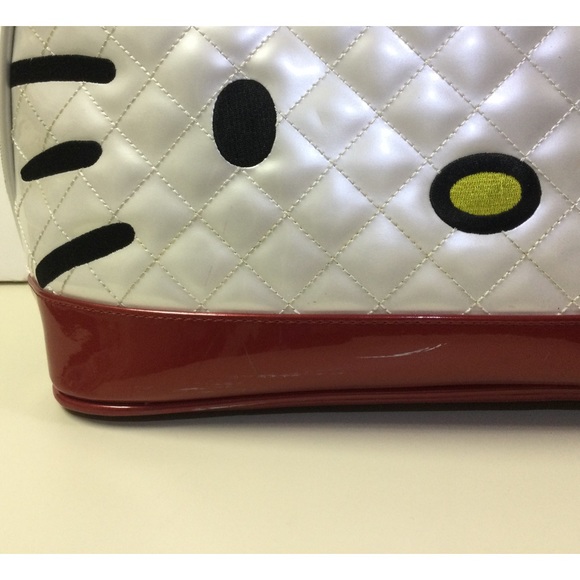 Loungefly Hello Kitty Quilted Faux Patent Leather Dome Satchel - Picture 7 of 15